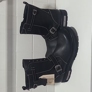 Eddie Moran Vintage Road Boots Bikers cowboy western motto rodeo leather black…